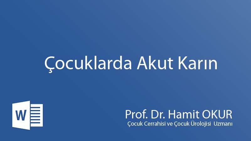 ACUTE ABDOMEN IN CHILDREN